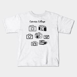 A collage of various vintage cameras Kids T-Shirt